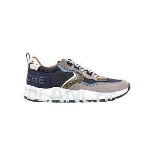 Voile Blanche Club Sneakers In Blue Technical Fabric And Sand Suede - NWT
